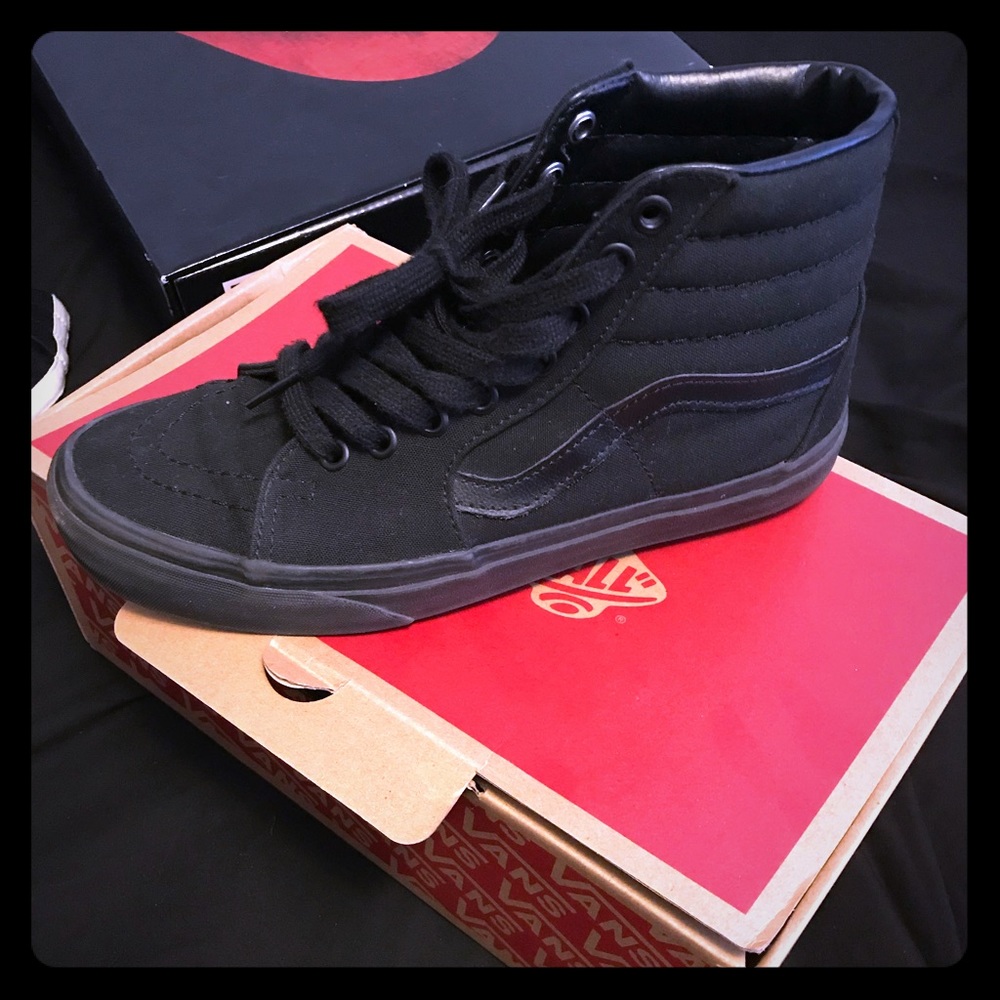 Vans all black worn